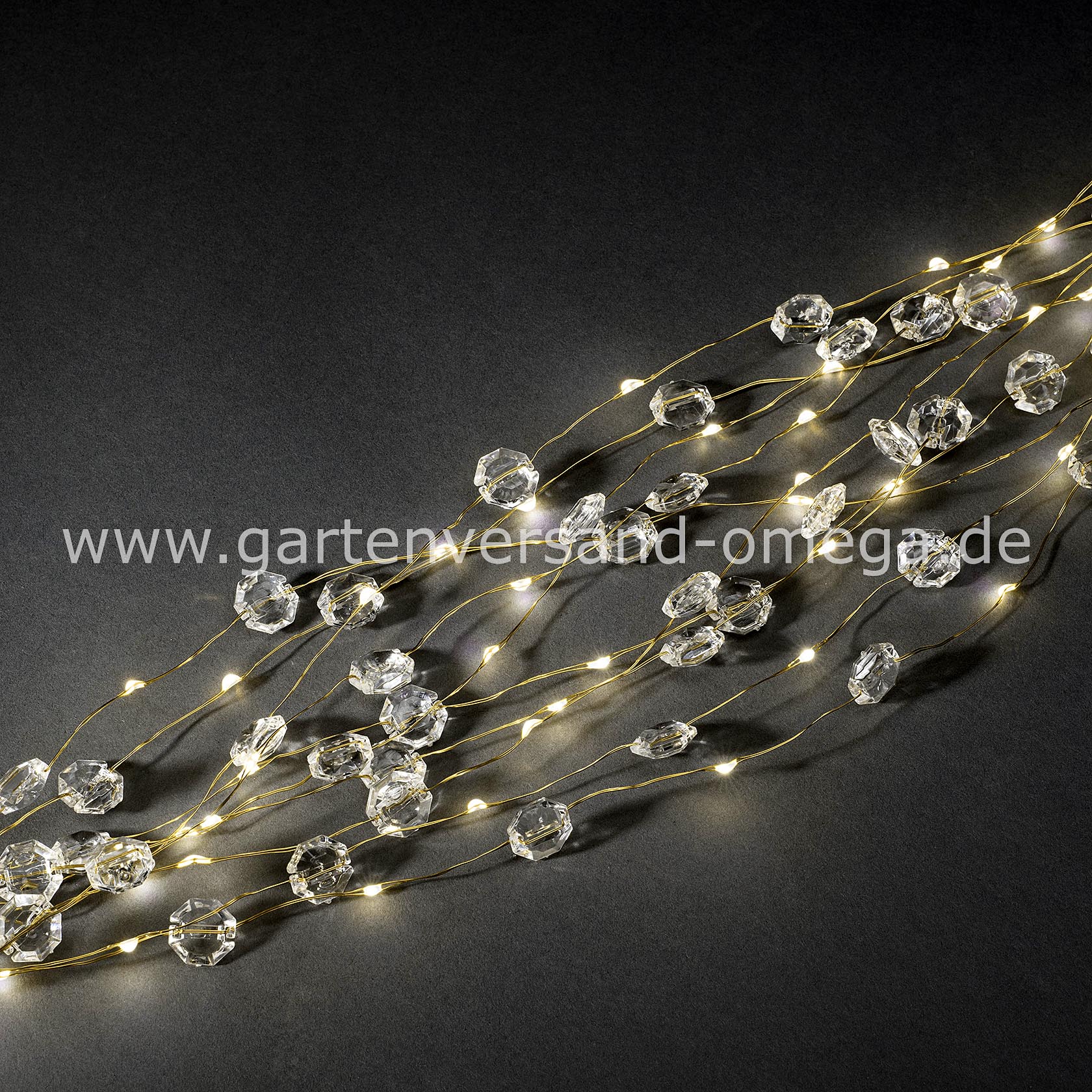 LED Diamantenlametta Golddraht 200-flammig