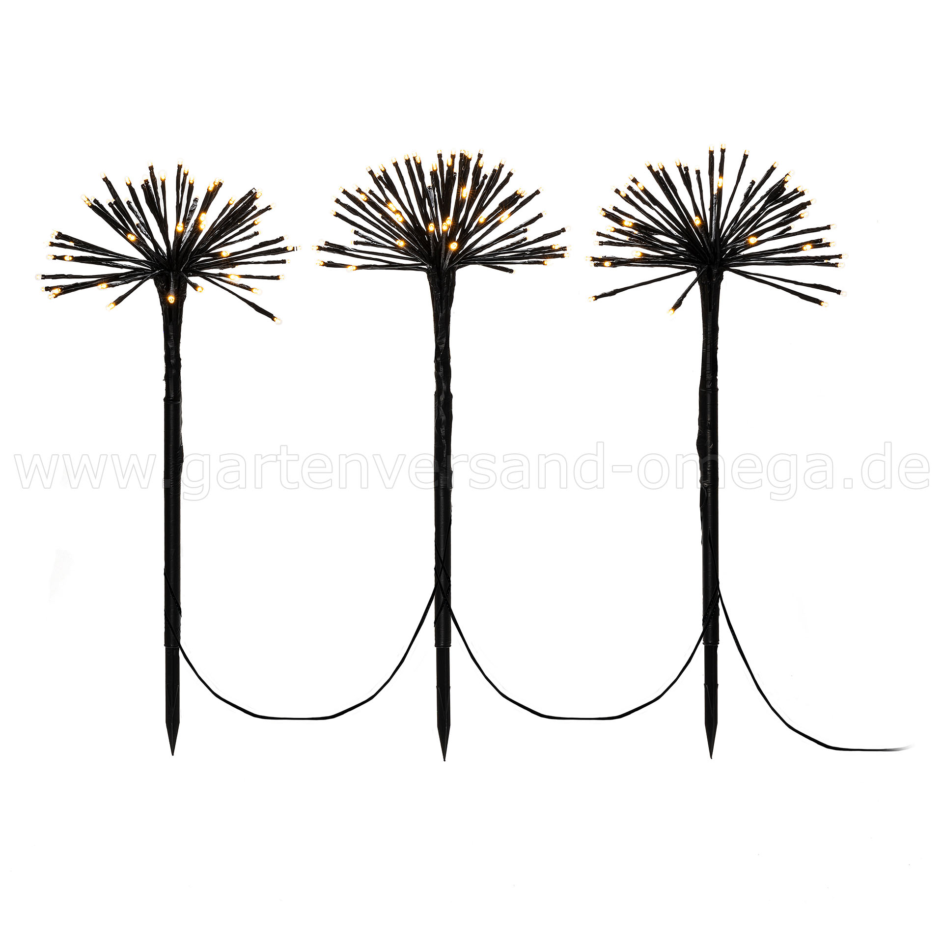 LED-Spießleuchte mit 3 Pusteblumen - Weihnachtsaussenbeleuchtung