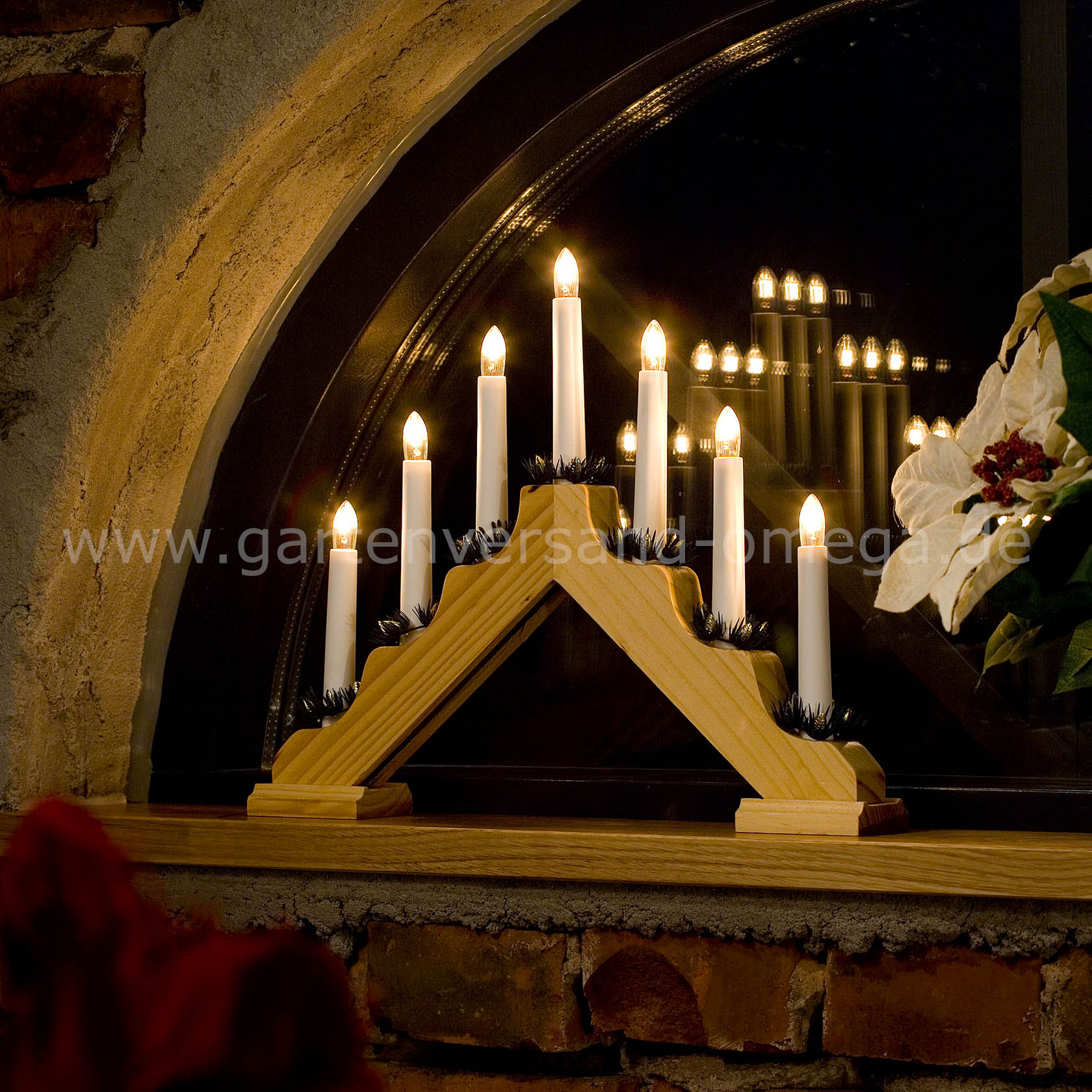 Anwendungsbeispiel Weihnachtsleuchter aus Holz Naturfarben