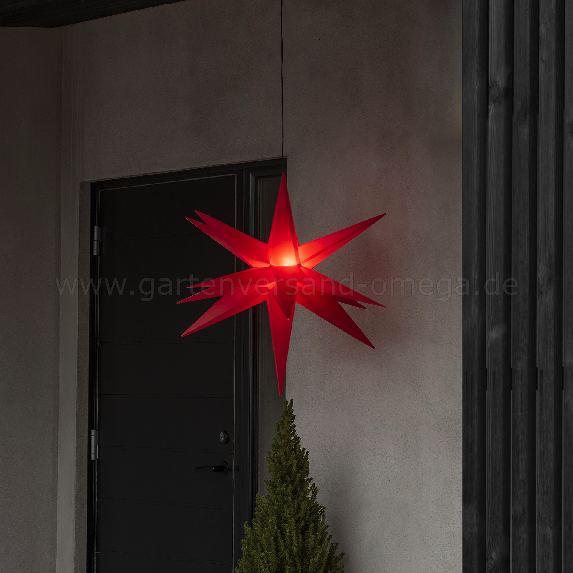 Anwendungsbeispiel 3D LED-Kunststoffstern Groß Rot