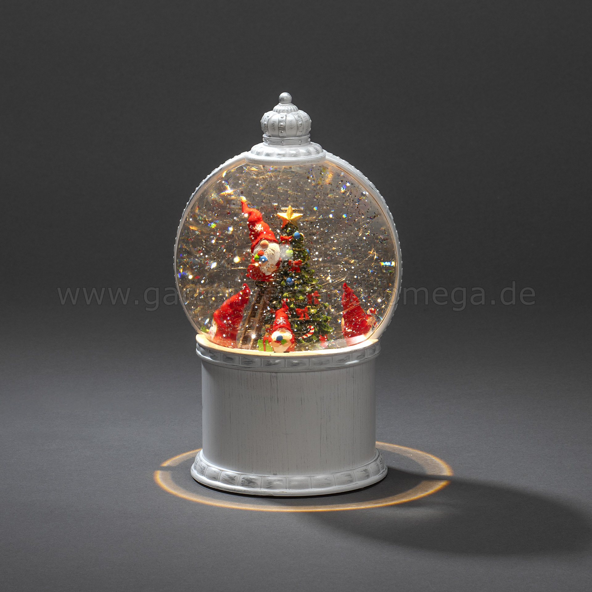 LED-Kugellaterne Wichtel mit Christbaum