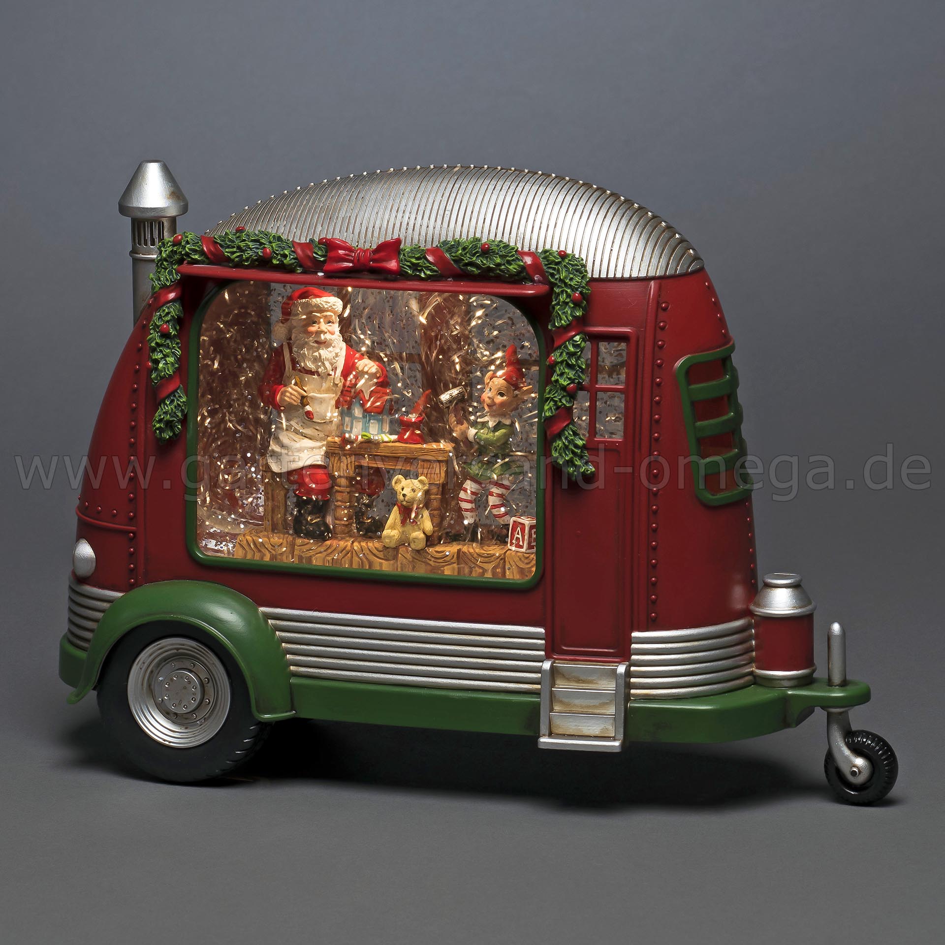 Wassergefüllte Weihnachtsdekoration Wohnwagen - Schneelaterne Caravan