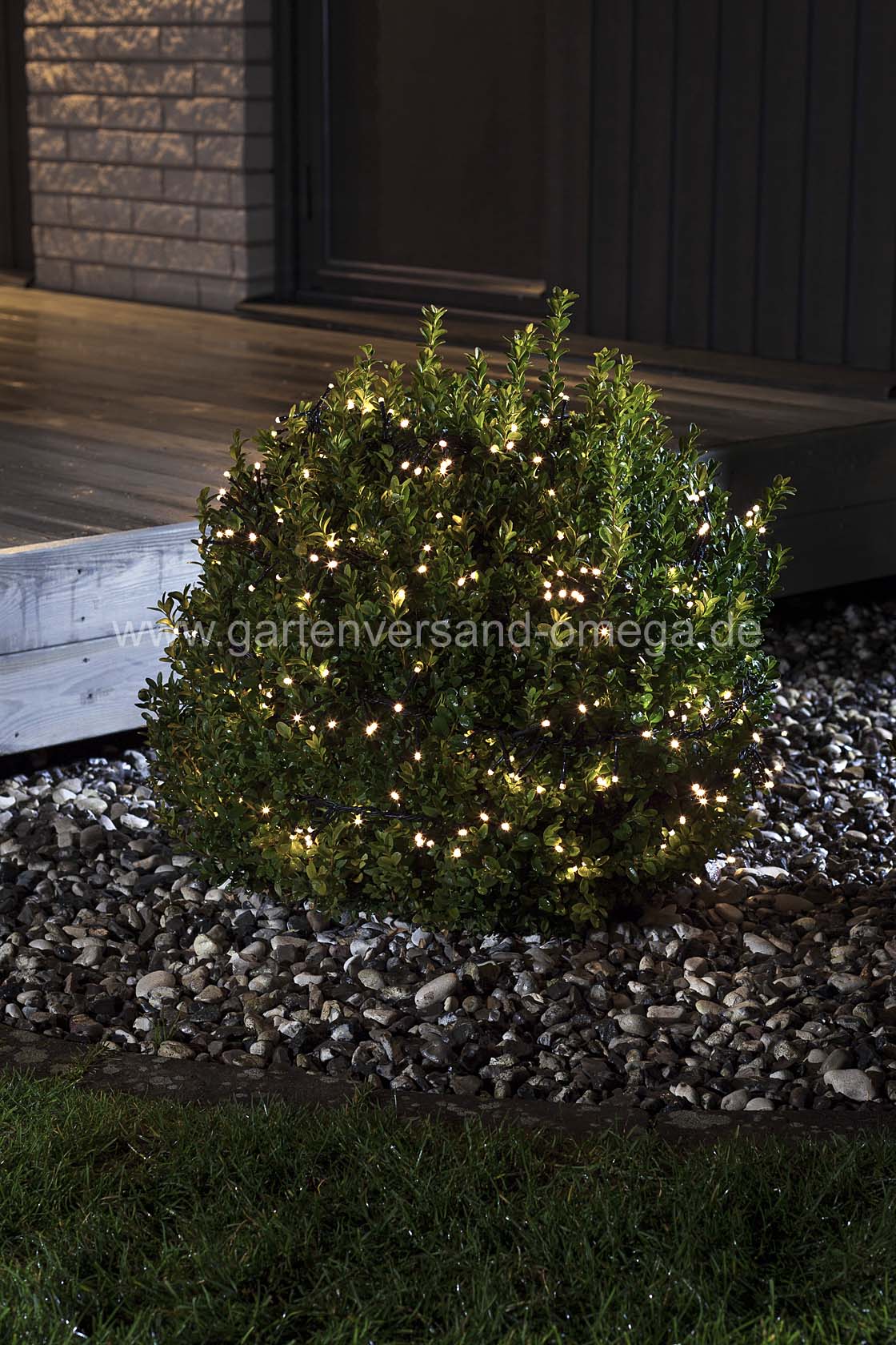 Anwendungsbeispiel batteriebetriebene LED-Lichterkette Cluster mit Lichtsensor