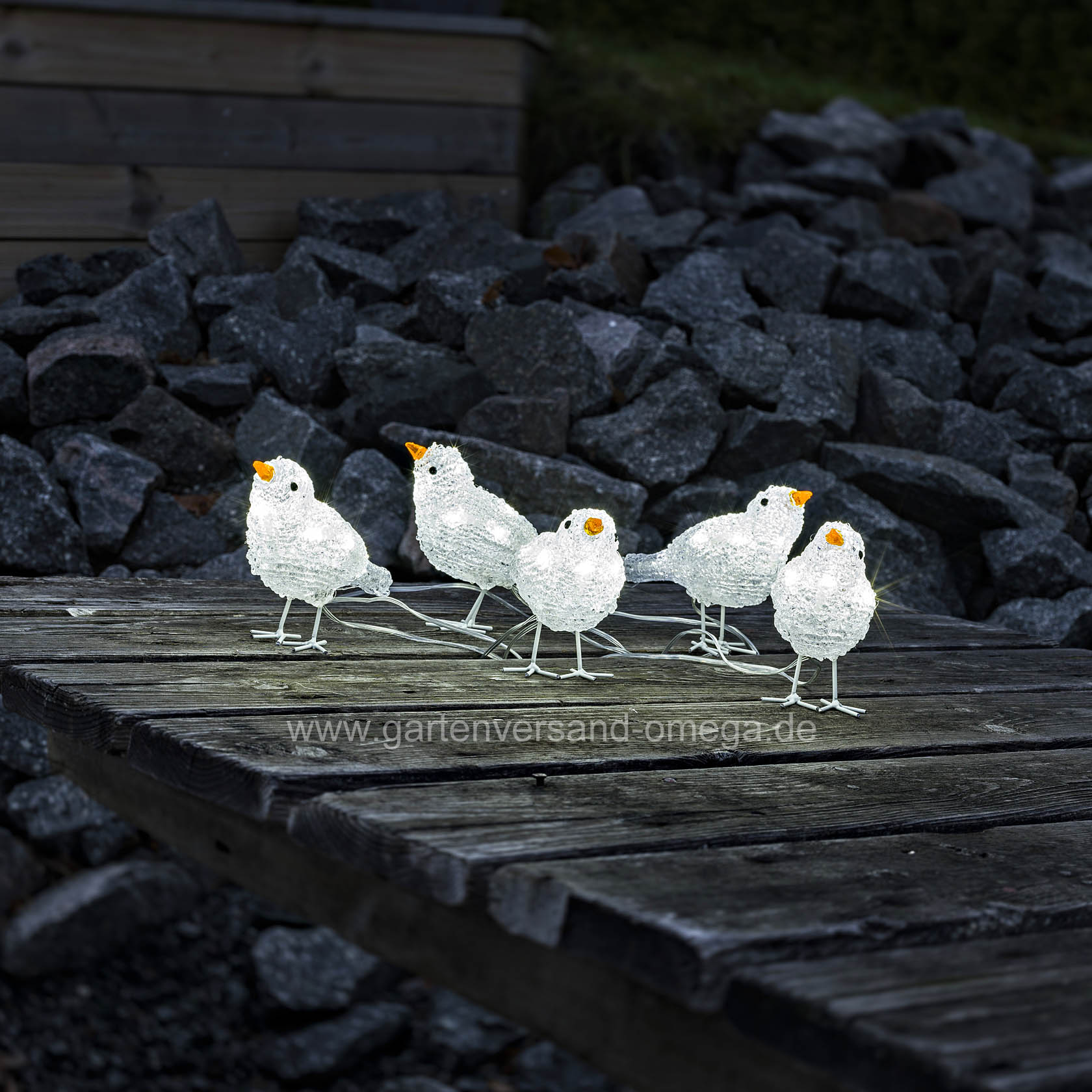 LED Acryl-Vögel im Einsatz