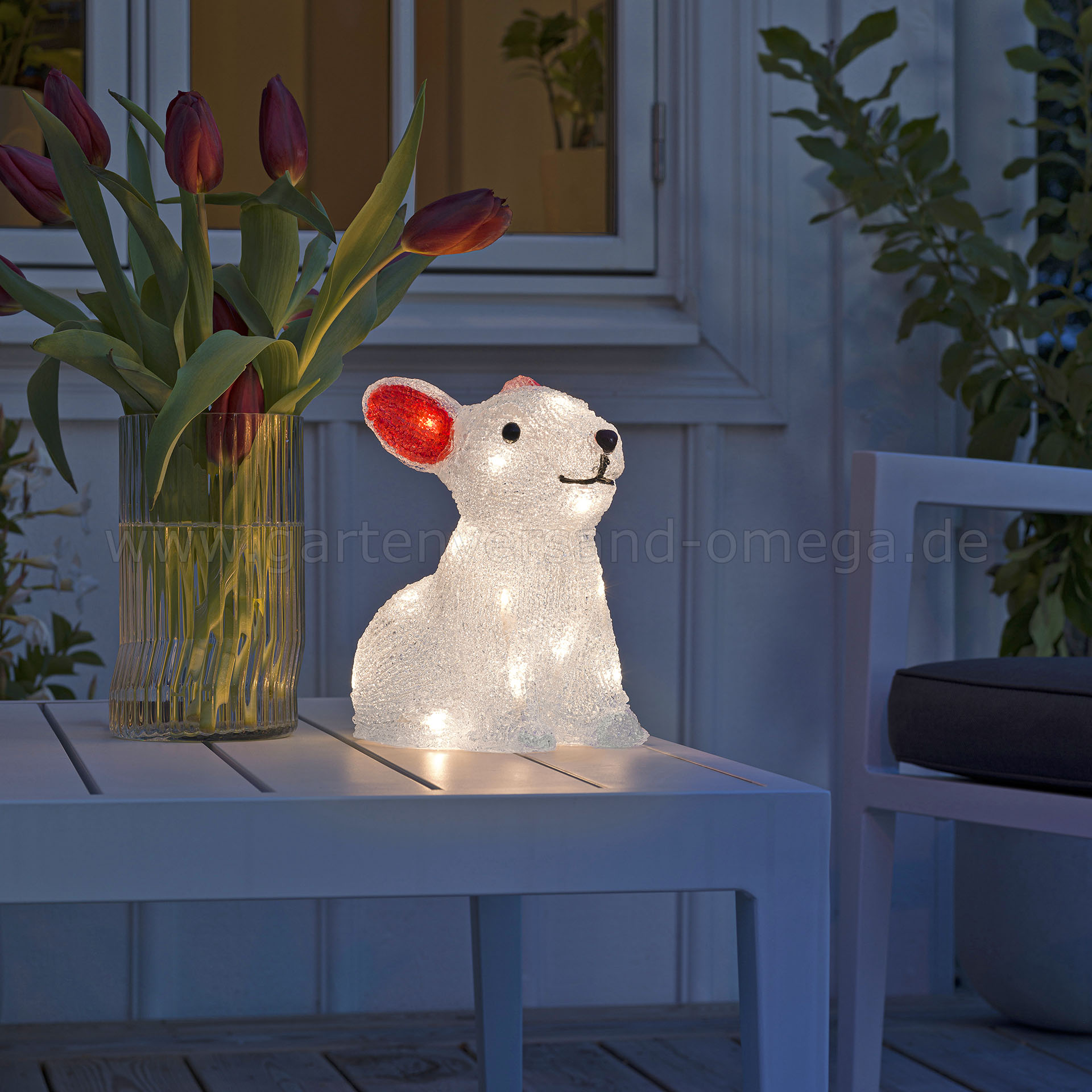 Batteriebetriebene LED-Acrylfigur Kaninchen - Anwendungsbeispiel Sommer