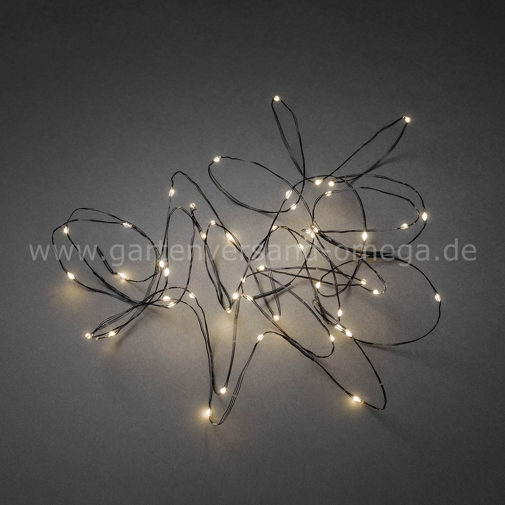 LED Tropfenlichterkette mit schwarzem Draht Warm-Weiß