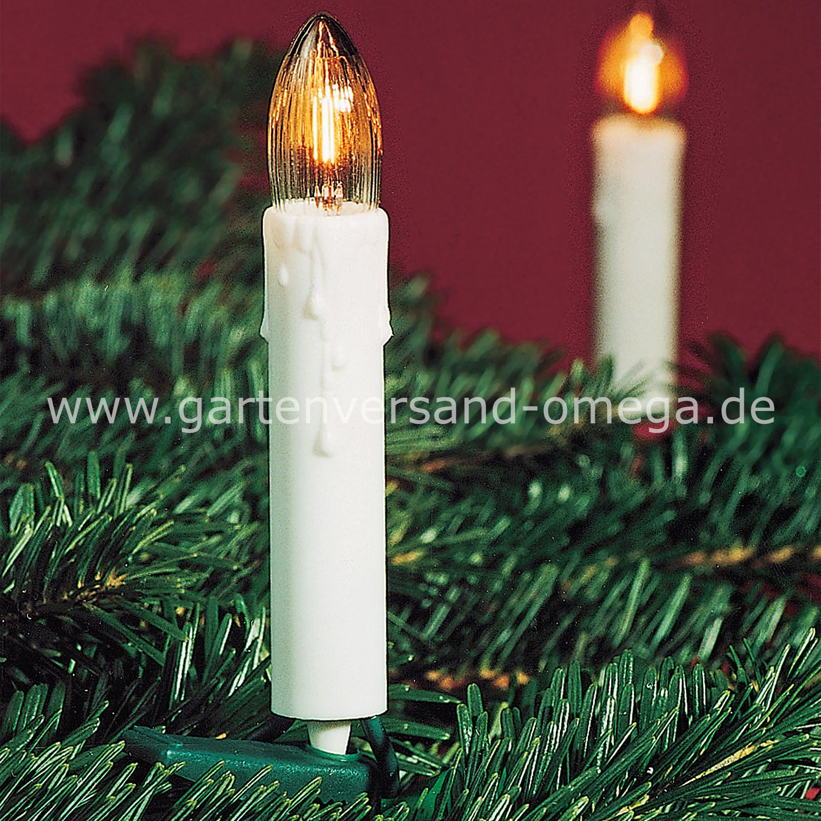 Lichterkette mit Wachstropfen - Weiß