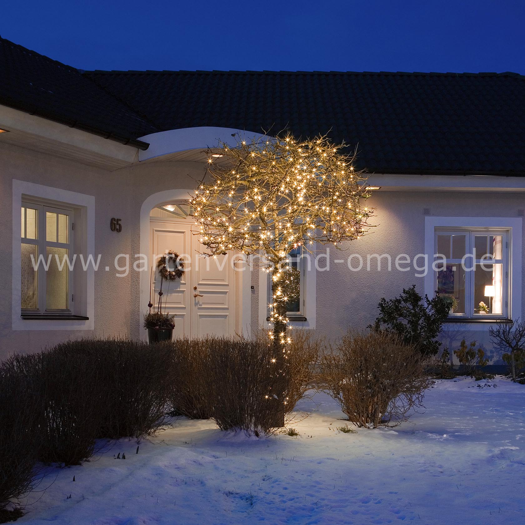 Anwendungsbeispiel Bernsteinfarbene Micro LED-Lichterkette für Außen