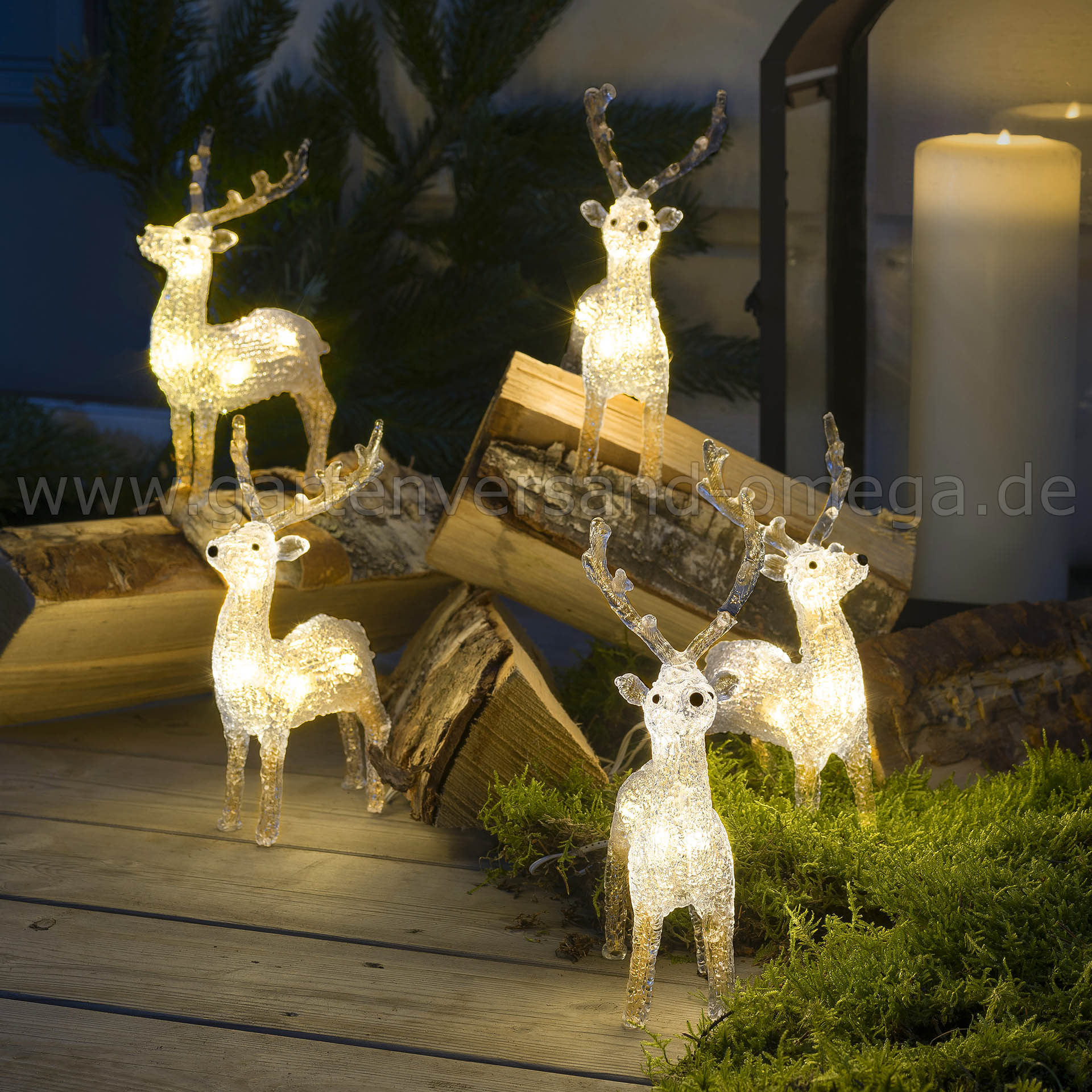 LED Acryl-Rentiere - Weihnachtsaussenbeleuchtung LED-Tiere