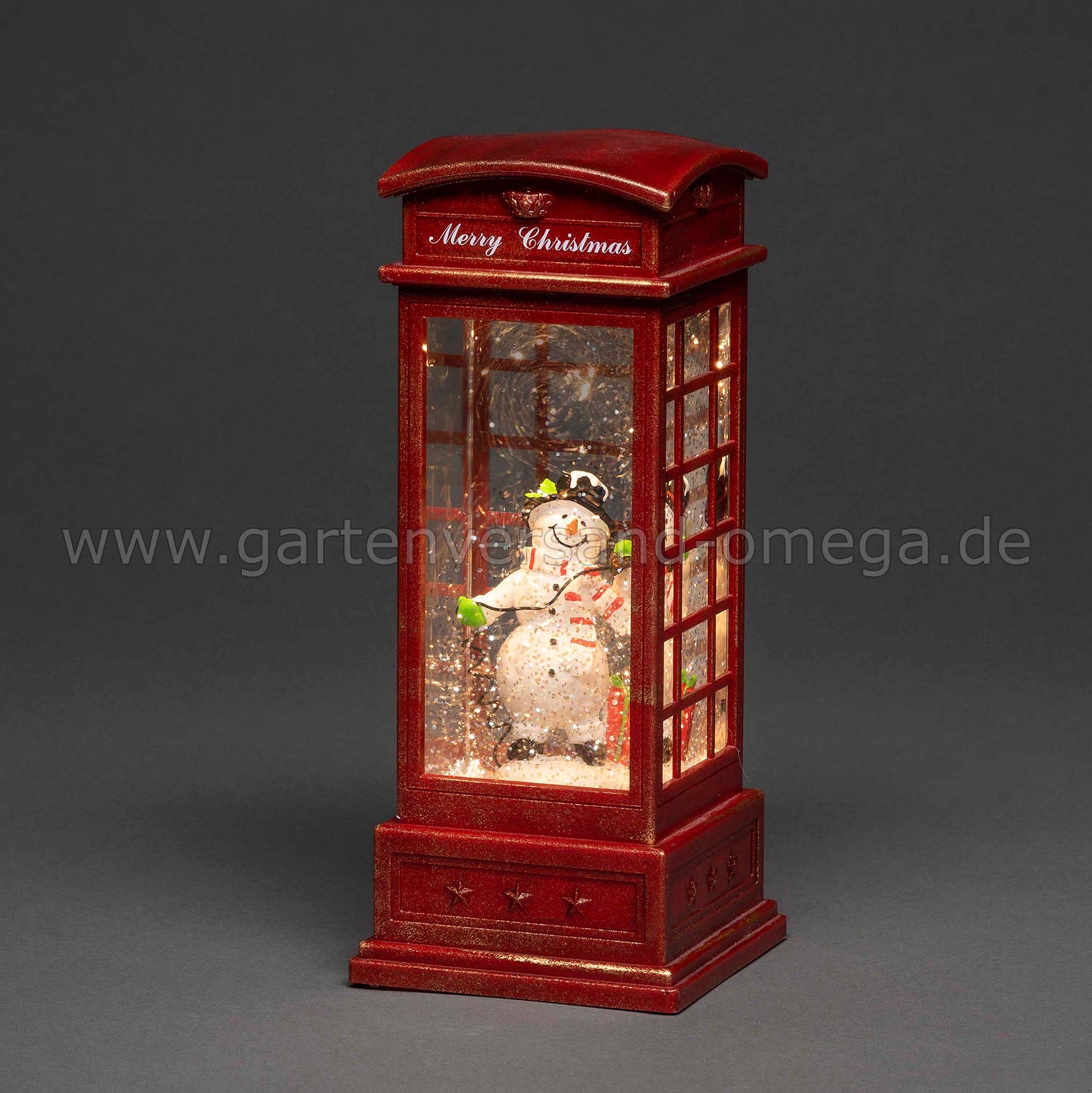 LED-Weihnachtsdekoration Telefonzelle mit Schneemann