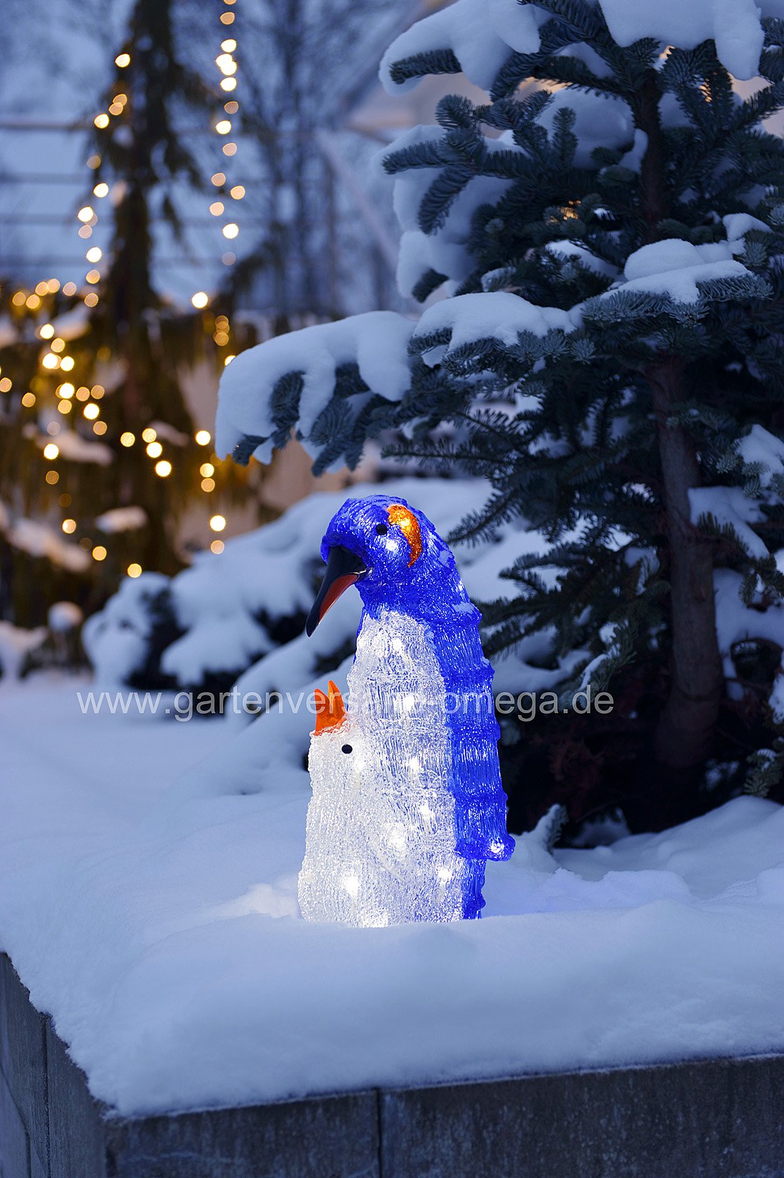 LEDWeihnachtsfigur Pinguin Mutter mit Kind